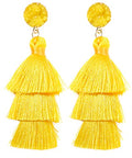 Tassel Earrings for Women - Colorful Layered Tassle Dangle Drop Earrings - color: Yellow