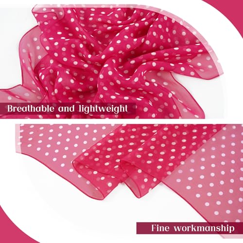 E-Clover Unique Fashion Women's Scarf Chiffon Sheer Scarves for Women Lightweight - color: Pink Polka Dot-01