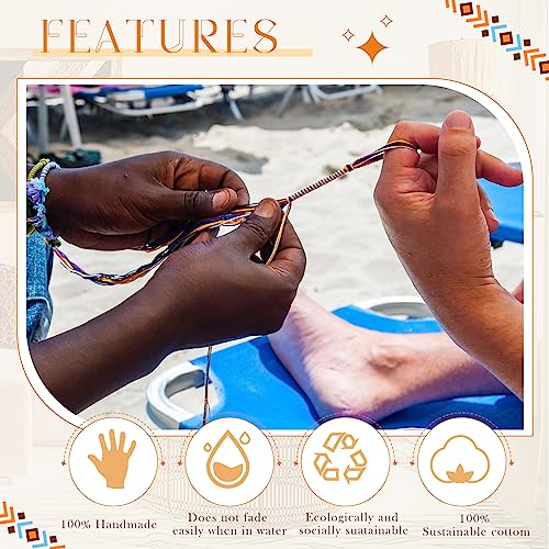 Yinkin Boho Surfer Ankle Bracelet Unisex Handmade Braided Bracelet Adjustable Woven Friendship Beaded Anklets Waterproof Beach Bracelets for Women Men