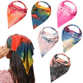 Vercret 6 Pack Hair Scarf Headband for Women Elastic Bandana Head Scarf Large Boho Triangle Kerchief with Clips Non Slip Scarves - color: N Splash Ink