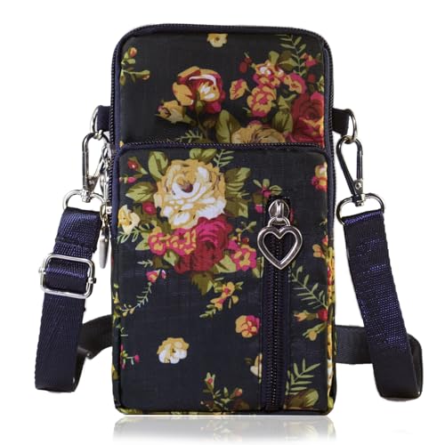 JANKS Small Crossbody Bag for Women - Mini Phone Purses with Crossbody Strap and Wallet - Nylon Arm Bag - color: B-red Plaid