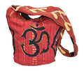 Mandala Crafts Hippie Bag, Large Boho Hobo Purse for Women, Crossbody Shoulder Sling Bags for Indie Style Bohemian Accessory - style: Red Om
