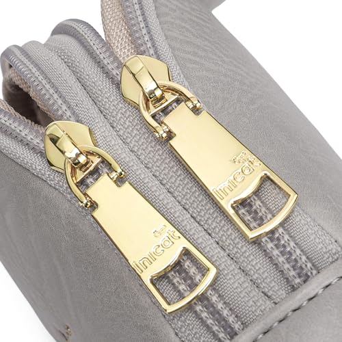 INICAT Women's Small Sling Bag, Lightweight Everyday Vegan Leather Crossbody Purse for Daily Essentials and Travel Light - color: Grey Stone, size: Small