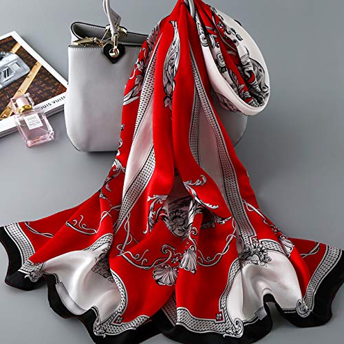 Silk Scarf Mulberry Silk Fashion Scarves Long Lightweight Shawl Wrap … - color: W02