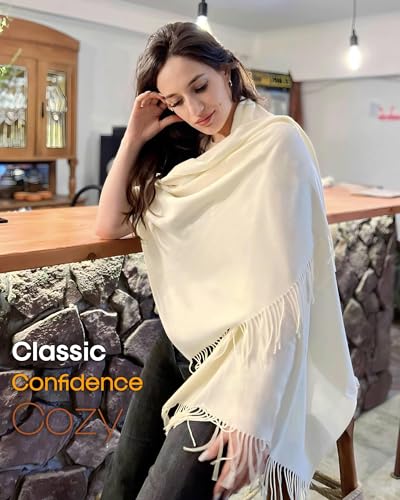 FURTALK Pashmina Shawl Wraps for Women Evening Dresses Blanket Scarves Fashion Scarf Wedding Gifts - color: 03-cream