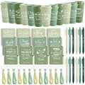 Skylety 12 Set/ 48 Pcs Christian Gifts for Women Men Religious Gift Set 16 oz Bible Scripture Cups with Lids Mini Spiral Notebooks Pens Keychains for Mother Father Birthday(Green Gradient) - color: Green Gradient