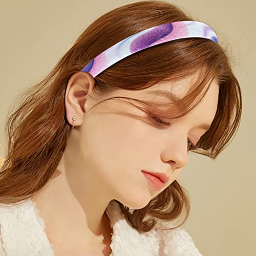 Fishdown Rainbow Headband for Girls，8 pcs Glitter Headbands for Girls, Glitter Heart Headband for Toddler Kids Sequin Headbands for Girl - color: Color-4