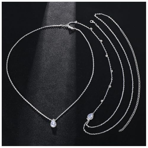 Sexy Rhinestone Back Chain Necklace for Backless Dress Bridal Wedding Rhinestone Backdrop Chain Jewelry Crystal Simple Waist Chain Jewelry for Women - style: Silver