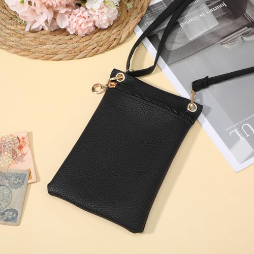 Hecila Crossbody Phone Bag for Women PU Leather Phone Bags Crossbody Purse Bag Small Shoulder Bags Mini Cellphone Wallet Purses Adjustable Shoulder Strap RFID Phones Case Wallet for Travel Shopping