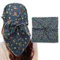 Bandanas for Women Men 21"x21" Floral Headband Scarf Versatile Hair Bandana Square Head Scarf - color: Dusty Blue