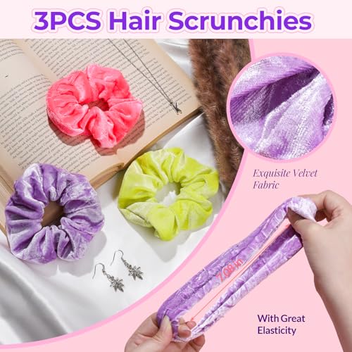 LEOBRO Spa Headbands, 6pcs Makeup Headbands and Hair Scrunchies for Washing Face for Teen Girls Women, Skincare, Easter Basket Valentines Gifts for Girls (Rose Red & Yellow & Purple) - color: Rose Red, Yellow, and Purple