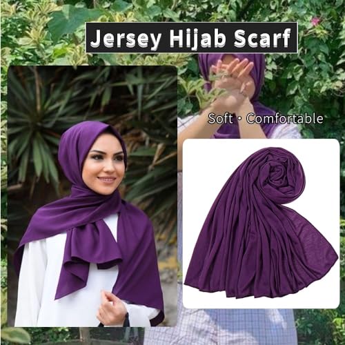 Nonbongoy Head Wraps for Black Women Stretch Headwraps Large Hair Wraps Hijab Scarves for Muslim Head Scarf Turban Headbands - color: 1-purple Headwrap