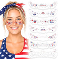 4th of July Red White Blue Glitter Freckles-Patriotic Face Tattoos 24PCS | Waterproof Temporary Tattoos Glitter Fake Freckles Sparkles for Independence Day & Everyday Makeup - color: colorful