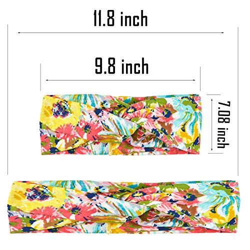 DRESHOW 8 Pack Headbands for Women Yoga Knotted Headbands Elastic Criss Cross Hair Accessories Sports Head Wrap Non Slip - color: 8 Pack Printed