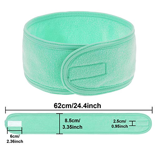 Whaline 4 PCS Spa Headband, Make up Hair Band, Stretch Terry Cloth Headband for Sport Yoga Shower (Mint Green) - color: Mint Green