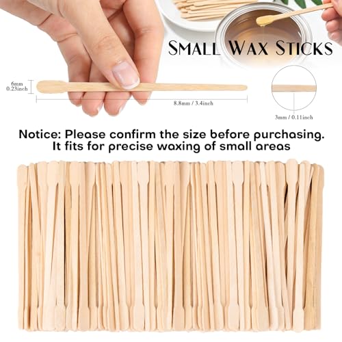 200Pcs Eyebrow Wax Sticks - Small Wooden Waxing Sticks Wooden Wax Applicator for Nose Eyebrows Lips Hair Removal Waxing Essentials Mini Craft WoodSticks Esthetician Supplies for Home Salon Use