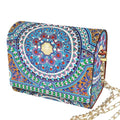 C'eitura Mandala Diamond Art Wooden Clutch Purse with Chain, 5D DIY Rhinestone Shoulder Bag Kit, Boho Festival Wallet, Handmade Craft Project for Beginners, Unique Women's Gift - color: SKB210