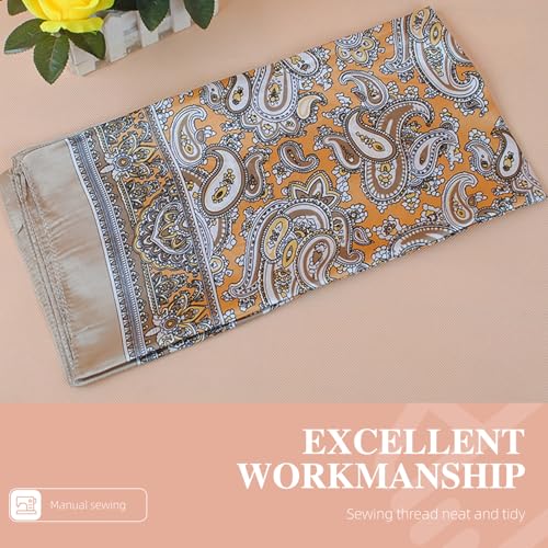 35 Inches Silk Head Scarf-Satin Hair Scarves Silk Bandana Scarf Headscarf for Women's Fashion Scarves - color: Paisley-camel