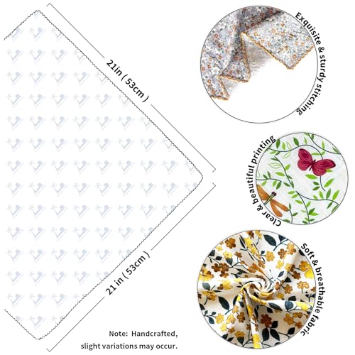 21x21 inches 100% Cotton Bandana for Women - Soft Square Scarf, Multi-Purpose Head Covering, Hair Bandana - color: P03-assorted Tiny Florals