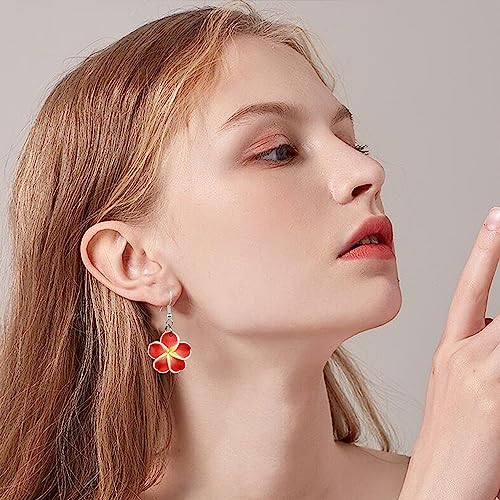 4 Pairs Tropical Bohemian Dangle Earrings For Women Hawaii Plant Daisy Flower Drop Earrings Set - color: style-2