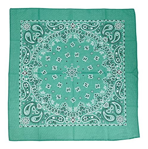 Bandanas Gift Set 12 Pack Soft Thin Handfeel Cotton Bandanna Scarf for men - color: Emerald Green