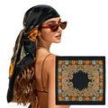 Large Square Head Scarf Bandana - 35" Satin Hair Scarf for Women Like Silk Scarf Fashion Hair Wrapping - color: Paisley(black), size: 35IN*35IN
