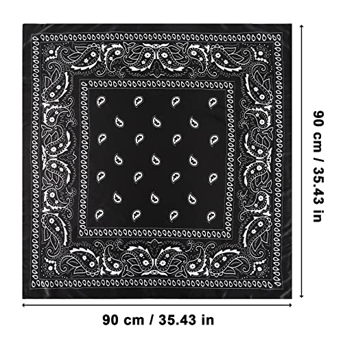AWAYTR Satin Silk Scarf - Large Hair Bandana, Sleeping Wrap for Women - color: Paisley(black#1)