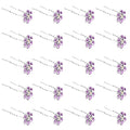 QIUTIMIY 20 Pack (Violet) Crystal Flower Hair Pins Rhinestone Hair Clips for Bridal Wedding Women Hair Jewelry Accessories, with Clear Container - color: Crystal Flower-Violet