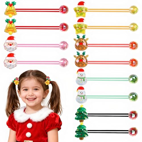 12PCS Ball Charm Hair Ties for Little Girls,Colored Bead Rubber Band Bubble Hair Ties with Balls No Damage Ponytail Holders for Toddler Girls (Pink, Orange, Yellow, Green, Red, Black) - color: Pink, Orange, Yellow, Green, Red, Black