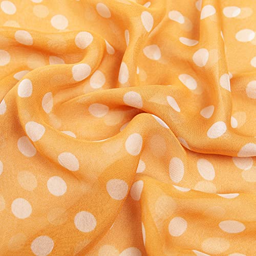 E-Clover Unique Fashion Women's Scarf Chiffon Sheer Scarves for Women Lightweight - color: Polka Dot-yellow