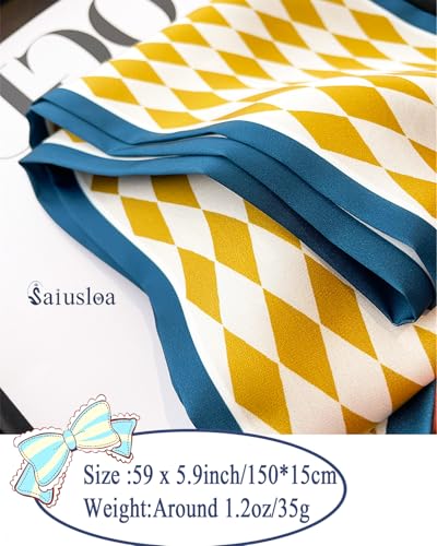 Purse Scarf For Handbags Head Scarves For Women's Hair Bags Scarfs Long Skinny Scarves Fashion Silky - color: A13-yellow-green Building