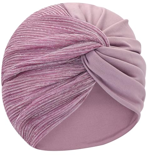 XYIYI Chemo Headwear Turban for Women, Cancer Patients Head Wrap Cover Hat for Hair Loss - color: Purple