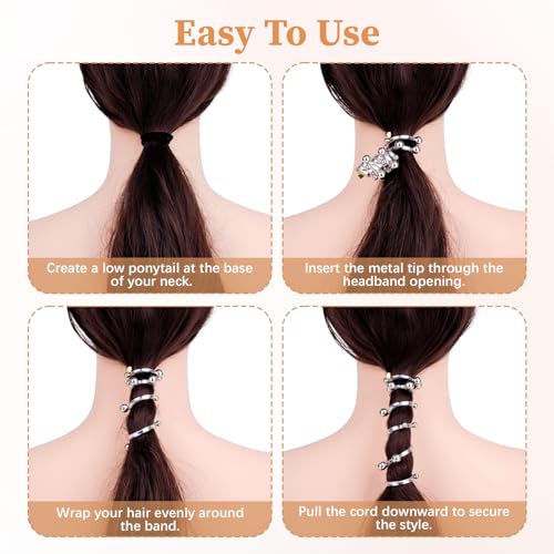 7 Pcs Spiral Hair Ties, Coil Hair Ties for Women No Damage Ponytail Holders, Elastic Phone Cord Bands for Girls Assorted Colors Accessories for Daily Use Sports Party Office Casual Wear Styling