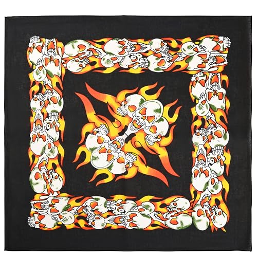 Motique Accessories Skull Bandana - color: Flames