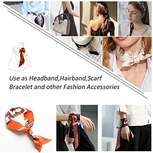 kcctoo 2/6/10Pack Scarf Bags for Women Handbag Scarfs Band Hair Neck Scarves Fashion Gifts - color: Navy Blue - 10pcs