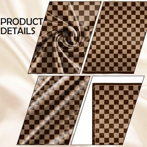 Scarf Silk Feeling Square Satin Head Hair Scarf Wrap 27.5 Inches Headwear Aesthetic Cute Decoration Women Girls - color: V-1-brown