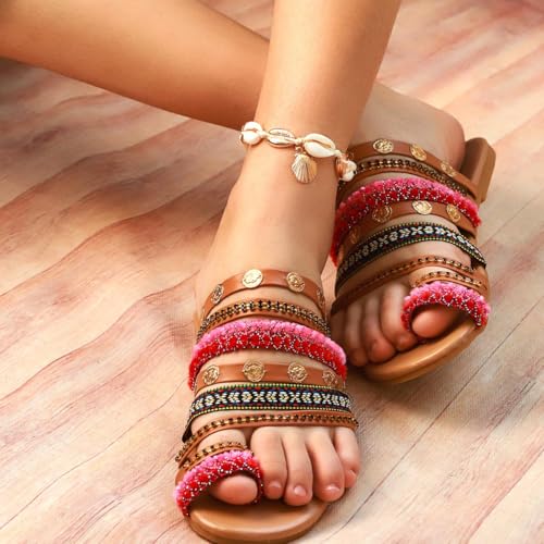 Beaded Anklets Bracelets Boho Handmade Turtle Starfish Whelk Shell Tree of Life String Ankle Bracelet Summer Beach Waterproof Barefoot Sandals Foot Jewelry for Women - color: Gold