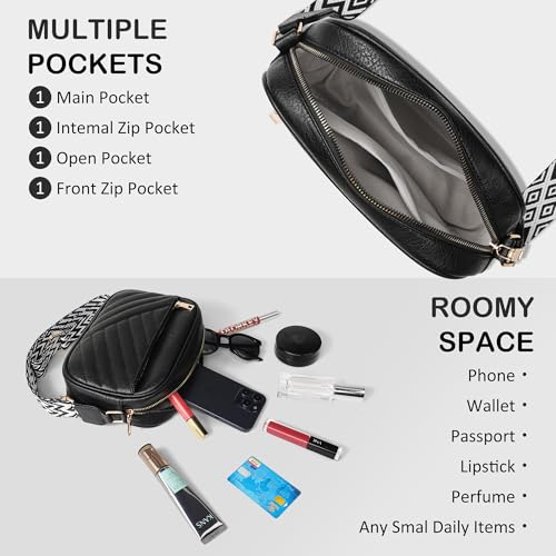 TANTOMI Small Crossbody Bags for Women Trendy, Cell Phone Purses Wallet with 4 Card Slots, Small Purses with Adjustable Strap - color: Black