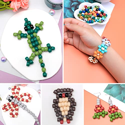 Praisebank Pony Beads, 4000pcs Pony Beads, Earth-Tone Color Beads, Beads for Jewelry Making, Beads for Crafts, Hair Beads, Beads for Hair Braids. - color: Earth tone colors