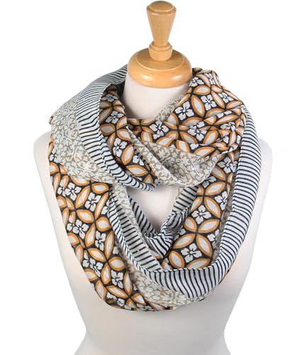 Scarfand's Romantic Rose Prints & Floral Patterns Lightweight Infinity Fashion Scarves Wraps - color: Floral Black