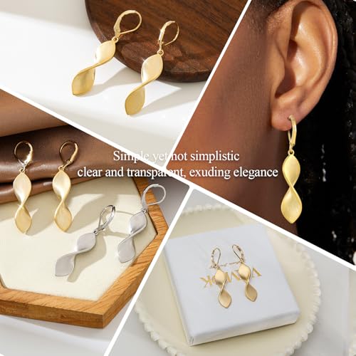 Dangle Earrings For Women, Silver Plated Lightweight Drop Earrings With Sparkling Cubic Zirconia,14K Gold Plated Hypoallergenic Face Shaping Earrings For Wedding Party Daily Office Jewelry Gift - color: Silver-B