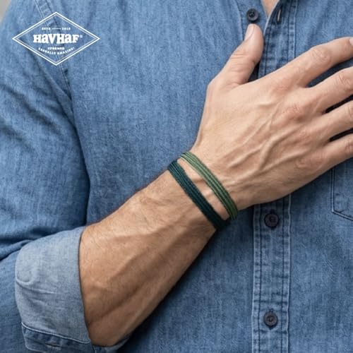 HAVHAF Knotted Mens Hair Ties For Men 8pcs (Thin, Forest) - No damage Crease Breakage Man Bun Hair Tie Men with Long Hair For Curly Thick Elastic Hair Ties For Guys | Perfect hairtie - color: Forest