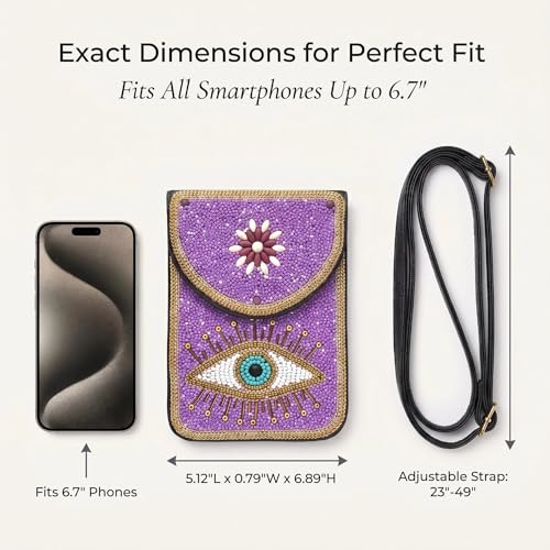 Small Crossbody Bags for Women Designer Cell Phone Bag Boho Shoulder Wallet Purse - color: Purple