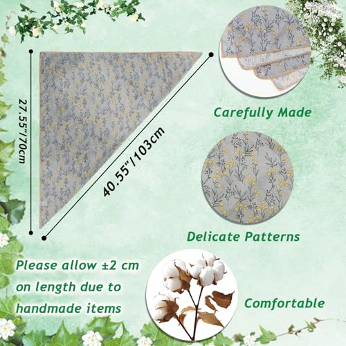 Large Cotton Bandanas for Women, 27 x 27 inch Hair Neck Scarf, Headband Square Scarf - color: Little Yellow Flower in Stone