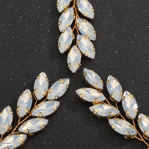 3pcs Opal Crystal Beads Hair Piece for Brides Women Girls Handmade Simple Hair Pins for Special Occasion (Opal) - color: Opal