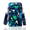 BIAOTIE Lightweight Small Crossbody bags Cell Phone Purses Travel Pouch Shoulder Bag for Women - color: Dark Blue Leaves