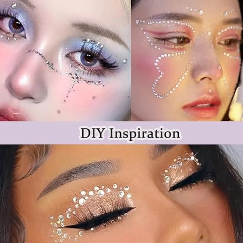 MODRSA Fake Nose Stud Fake Nose Ring Stud Fake Nose Piercing Fake Lip Ring Fake Earrings Stud Silver Gold Fake Cartilage Helix Earring Clip on Earring Hoop Fake Eyebrow Ring Fake Bridge Piercing - color: D1-stick on rhinestone