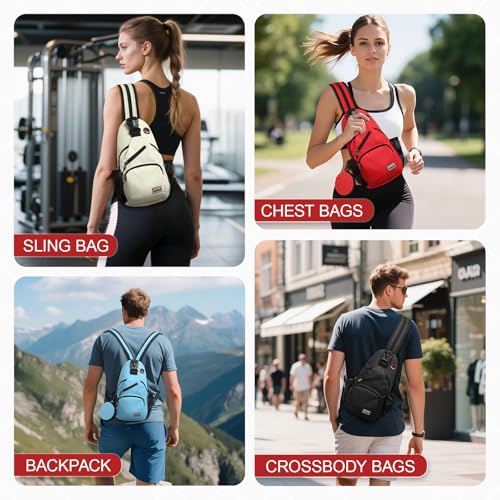 Convertible Sling Bag with Coin Pocket, 7.9" Tablet Crossbody Mini Backpack with Headphone Jack Casual Pack for Women Men Travel, Red - color: Red, size: Small