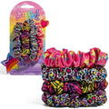 Lisa Frank x Kitsch Ruched Satin Scrunchies for Women - Softer Than Silk Scrunchies | Hair Ties No Damage for Frizz-Free Sleep | Ideal Gifts for Women - Rainbow Leopard 4 pcs - color: Rainbow Leopard