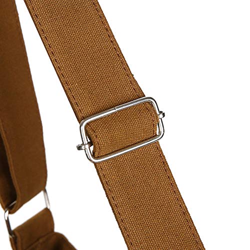 Covelin Women's Retro Large Size Canvas Shoulder Bag Hobo Crossbody Handbag Casual Tote - color: Brown
